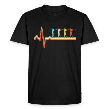 Chanter Retro Heartbeat - T-shirt Premium bio Homme - noir - Devant - Nico (187cm)