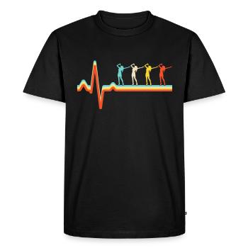 Chanter Retro Heartbeat - T-shirt Premium bio Homme - noir - Devant - Nico (187cm)