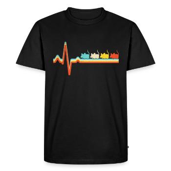 Souris Retro Heartbeat - T-shirt Premium bio Homme - noir - Devant - Nico (187cm)