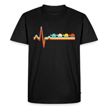 Turtle Retro Heartbeat - Men's Premium Organic T-Shirt - black - Front - Nico (187cm)