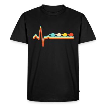 Turtle Retro Heartbeat - Men's Premium Organic T-Shirt - black - Front - Nico (187cm)