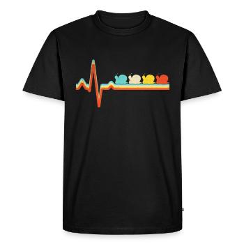 Snail Retro Heartbeat - T-shirt Premium bio Homme - noir - Devant - Nico (187cm)