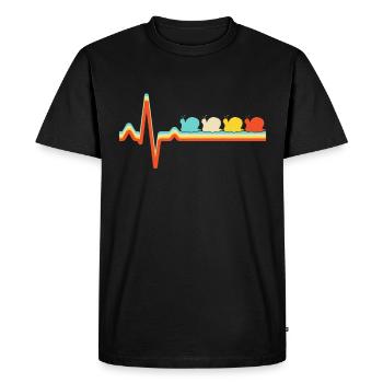Snail Retro Heartbeat - T-shirt Premium bio Homme - noir - Devant - Nico (187cm)