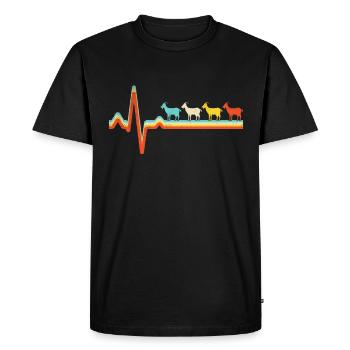 Goat Retro Heartbeat - Men's Premium Organic T-Shirt - black - Front - Nico (187cm)