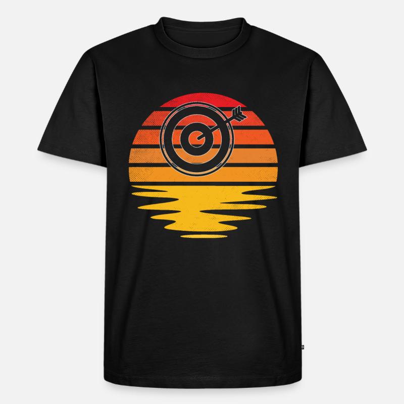 Dart Retro - Männer Premium Bio T-Shirt - Schwarz