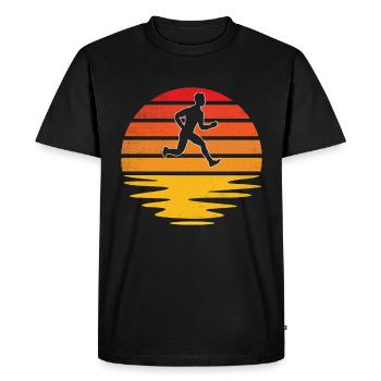 Jogging Rétro - T-shirt Premium bio Homme - noir - Devant - Nico (187cm)