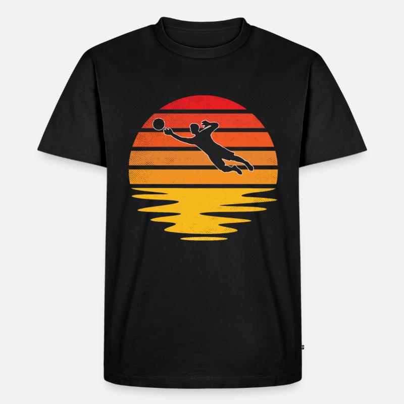 Torwart Retro - Männer Premium Bio T-Shirt - Schwarz