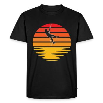 Climbing Retro - Men's Premium Organic T-Shirt - black - Front - Nico (187cm)