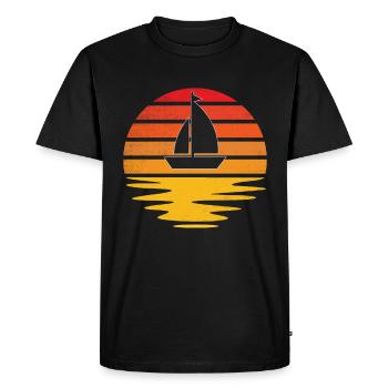 Rétro de la voile - T-shirt Premium bio Homme - noir - Devant - Nico (187cm)