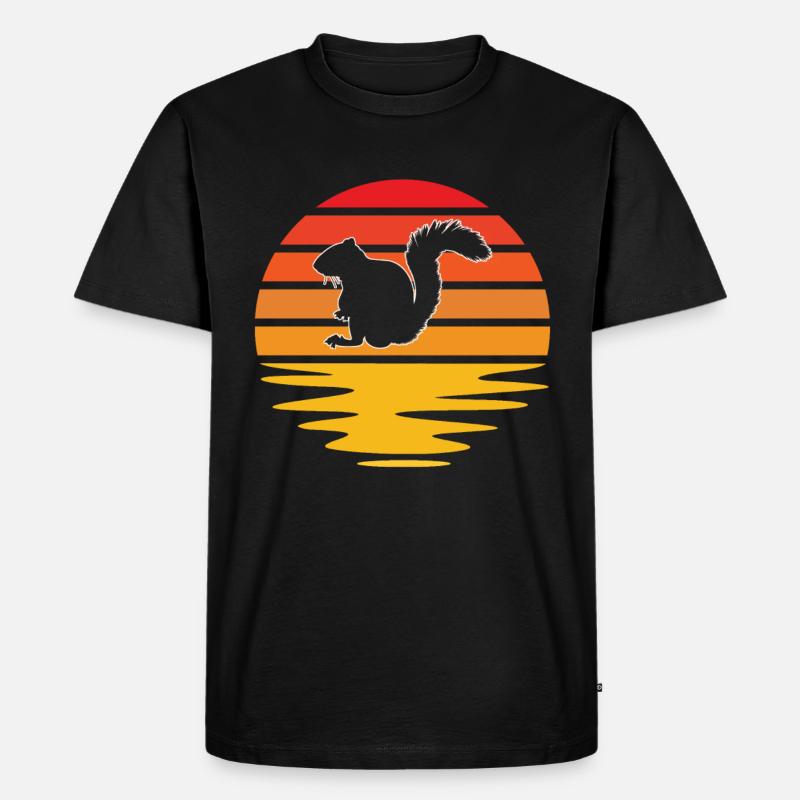 Eichhörnchen Retro - Männer Premium Bio T-Shirt - Schwarz
