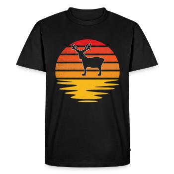 Moose Retro - T-shirt Premium bio Homme - noir - Devant - Nico (187cm)