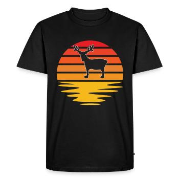 Moose Retro - T-shirt Premium bio Homme - noir - Devant - Nico (187cm)