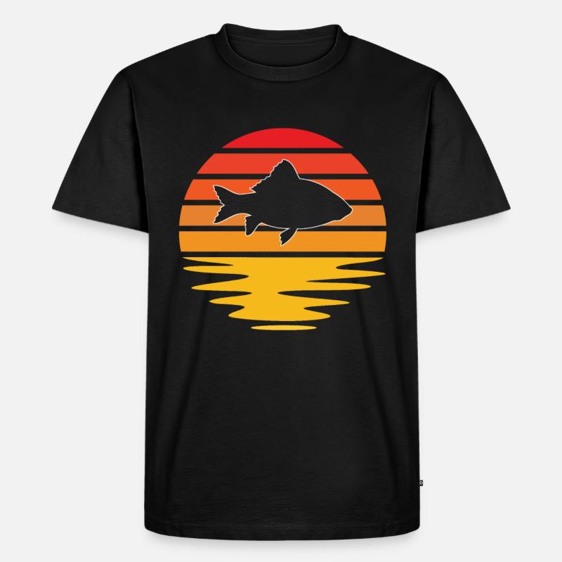 Fisch Retro - Männer Premium Bio T-Shirt - Schwarz