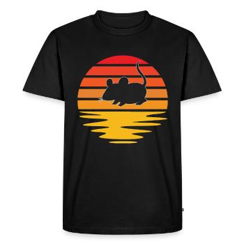Souris Rétro - T-shirt Premium bio Homme - noir - Devant - Nico (187cm)