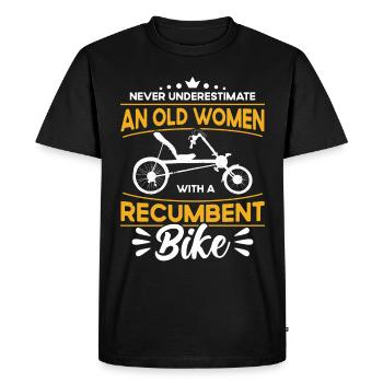 Recumbent Bike Recumbent Cyclist - Men's Premium Organic T-Shirt - black - Front - Nico (187cm)