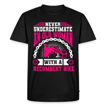 Recumbent Bike Recumbent Cyclist - Men's Premium Organic T-Shirt - black - Front - Nico (187cm)