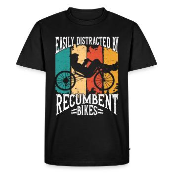 Recumbent Bike Recumbent Cyclist - Men's Premium Organic T-Shirt - black - Front - Nico (187cm)