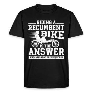 Recumbent Bike Recumbent Cyclist - Men's Premium Organic T-Shirt - black - Front - Nico (187cm)