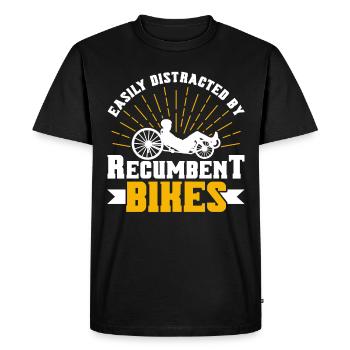 Recumbent Bike Recumbent Cyclist - Men's Premium Organic T-Shirt - black - Front - Nico (187cm)