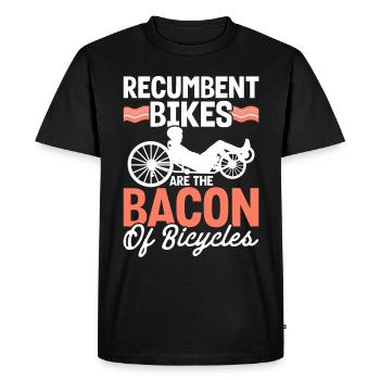 Recumbent Bike Recumbent Cyclist - Men's Premium Organic T-Shirt - black - Front - Nico (187cm)