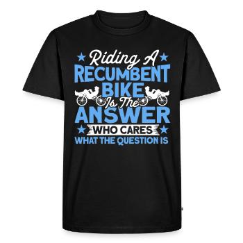 Recumbent Bike Recumbent Cyclist - Men's Premium Organic T-Shirt - black - Front - Nico (187cm)