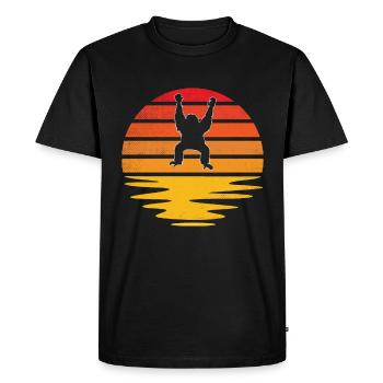 Gorilla Rétro - T-shirt Premium bio Homme - noir - Devant - Nico (187cm)