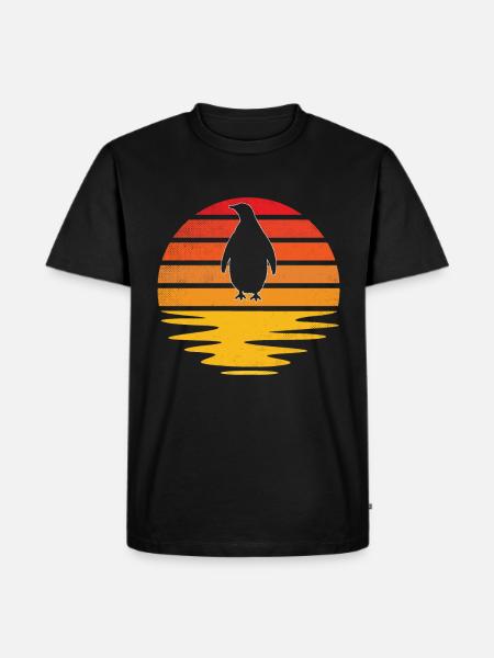 Pingouin Rétro - T-shirt Premium bio Homme - noir