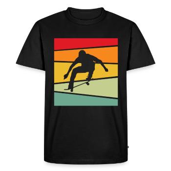 Patinage Rétro - T-shirt Premium bio Homme - noir - Devant - Nico (187cm)