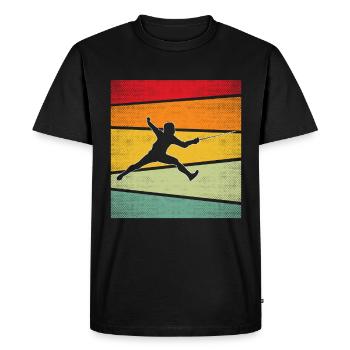 Fencing Retro - Men's Premium Organic T-Shirt - black - Front - Nico (187cm)