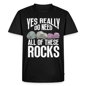 Géologue de la géologie collectrice de roches - T-shirt Premium bio Homme - noir - Devant - Nico (187cm)