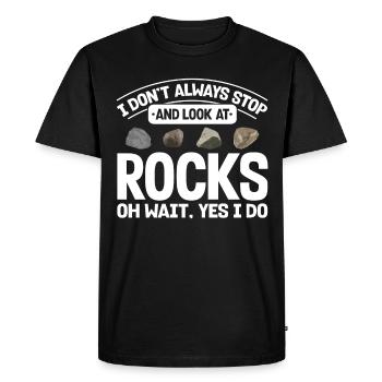 Géologue de la géologie collectrice de roches - T-shirt Premium bio Homme - noir - Devant - Nico (187cm)