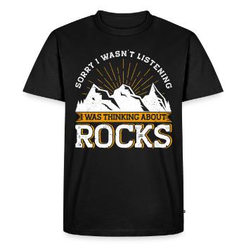 Géologue de la géologie collectrice de roches - T-shirt Premium bio Homme - noir - Devant - Nico (187cm)