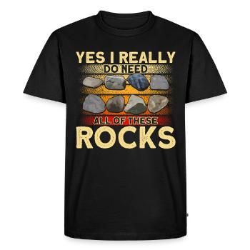 Géologue de la géologie collectrice de roches - T-shirt Premium bio Homme - noir - Devant - Nico (187cm)