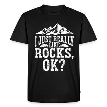Géologue de la géologie collectrice de roches - T-shirt Premium bio Homme - noir - Devant - Nico (187cm)