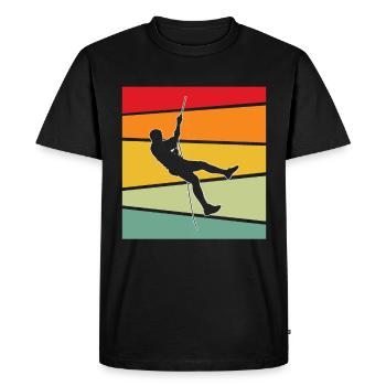 Climbing Retro - Men's Premium Organic T-Shirt - black - Front - Nico (187cm)