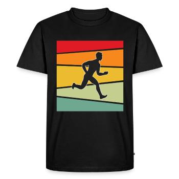 Jogging Rétro - T-shirt Premium bio Homme - noir - Devant - Nico (187cm)