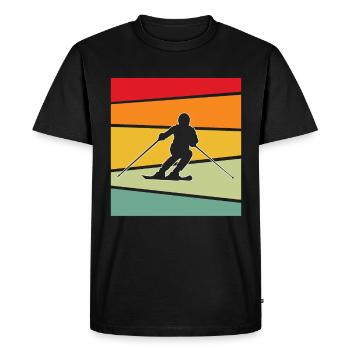Retro skiing - Men's Premium Organic T-Shirt - black - Front - Nico (187cm)