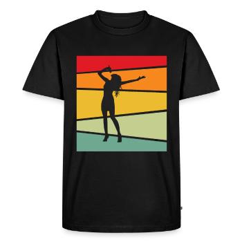 Chanter rétro - T-shirt Premium bio Homme - noir - Devant - Nico (187cm)