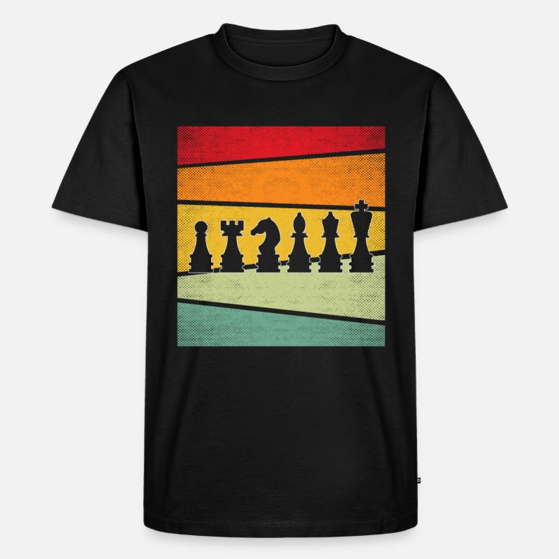 Schach retro - Männer Premium Bio T-Shirt - Schwarz