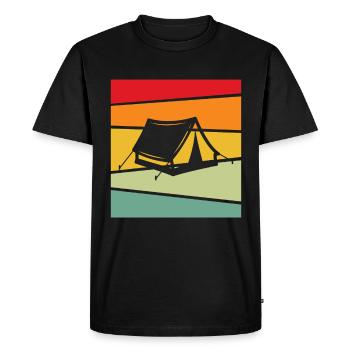 Camping Rétro - T-shirt Premium bio Homme - noir - Devant - Nico (187cm)