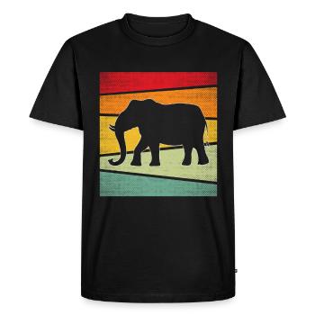 Elephant Retro - Men's Premium Organic T-Shirt - black - Front - Nico (187cm)