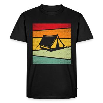 Camping Rétro - T-shirt Premium bio Homme - noir - Devant - Nico (187cm)