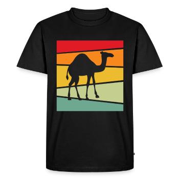 Rétro Dromadaire - T-shirt Premium bio Homme - noir - Devant - Nico (187cm)