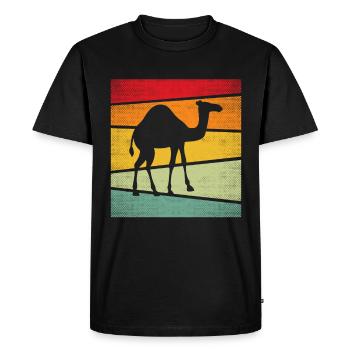Rétro Dromadaire - T-shirt Premium bio Homme - noir - Devant - Nico (187cm)