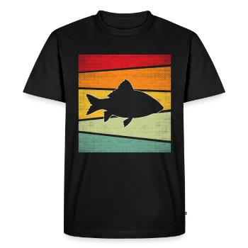 Fish Retro - Men's Premium Organic T-Shirt - black - Front - Nico (187cm)