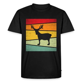 Moose Retro - T-shirt Premium bio Homme - noir - Devant - Nico (187cm)