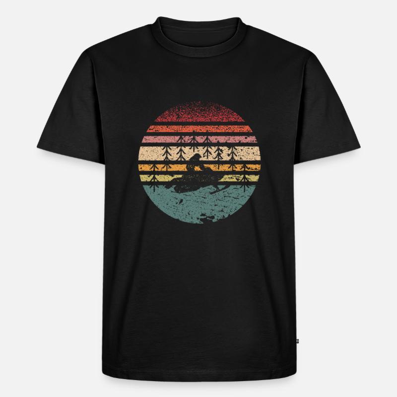 Snowmobiling Retro - Männer Premium Bio T-Shirt - Schwarz