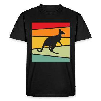 Kangourou Rétro - T-shirt Premium bio Homme - noir - Devant - Nico (187cm)