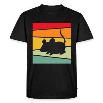 Souris Rétro - T-shirt Premium bio Homme - noir - Devant - Nico (187cm)
