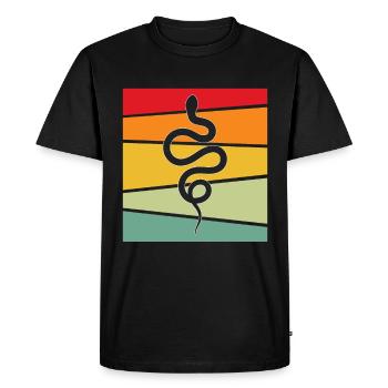 Snake Retro - Men's Premium Organic T-Shirt - black - Front - Nico (187cm)